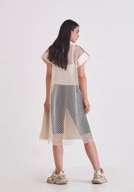 Beige Sleeveless Trench Coat 