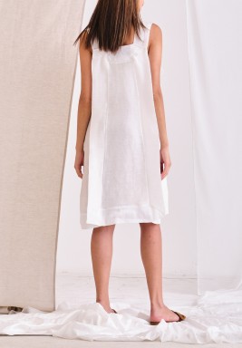 White Sleeveless Midi Dress 