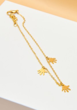 BL Gold Plated Small Hands Charms Anklet chain