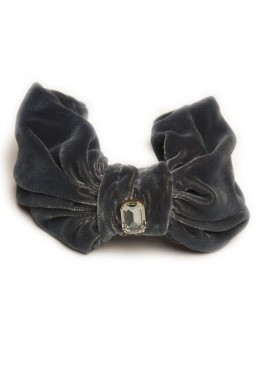 Grey Knot Front Swarovski Turban
