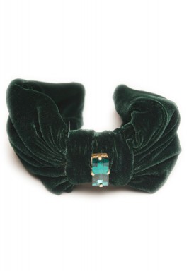 Green Knot Front Swarovski Turban