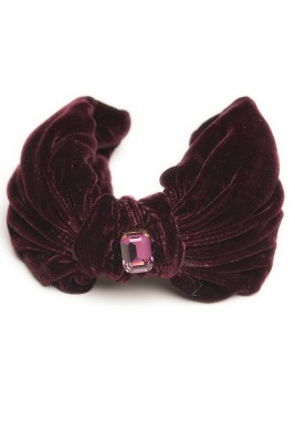 Burgundy Knot Front Swraovski Turban