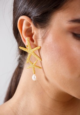 Gold Plated Sea Stars Earring