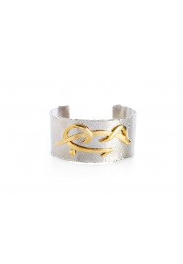 Silver Love Engraved Hand Cuff Bracelet