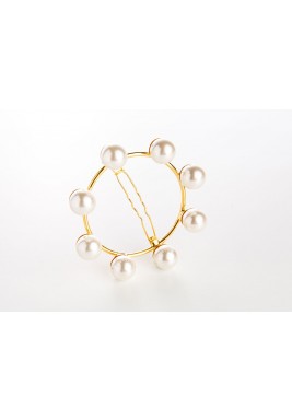 Gold Plated Pearls Hair Clip