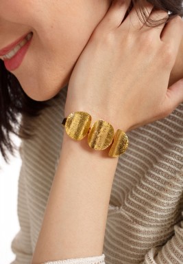 Gold Plated Boho Coin Cuff Bracelet