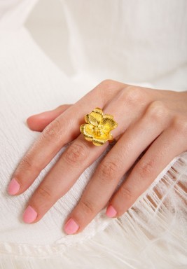 Gold Plated Flower Ring