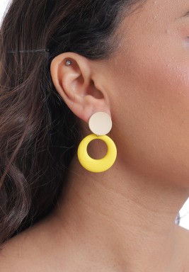 Yellow Tow-Toned Drop Earrings