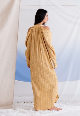 Yellow Cold Shoulders Dress 