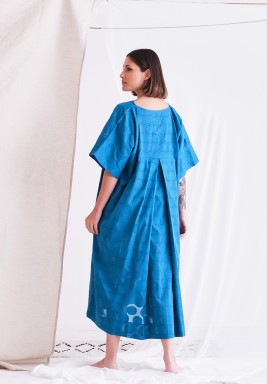 Blue Short Sleeves Dress 