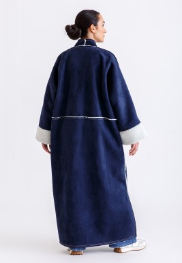 Navy Blue Teddy Bisht