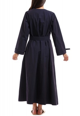 Black Belted Long Sleeves Bisht