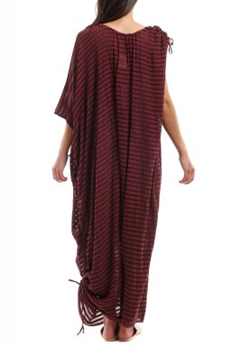 Maroon One Sleeve Turkish Silk Kaftan
