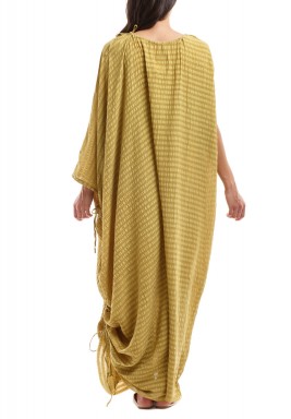 Yellow One Sleeve Turkish Silk Kaftan