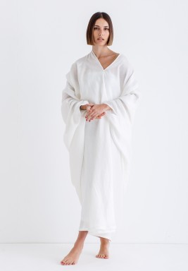 White Drape Maxi Kaftan