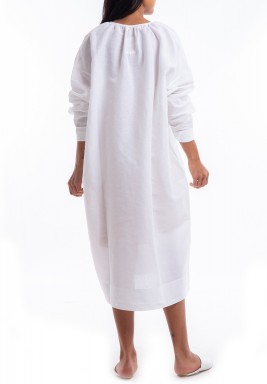 White Linen Midi Dress