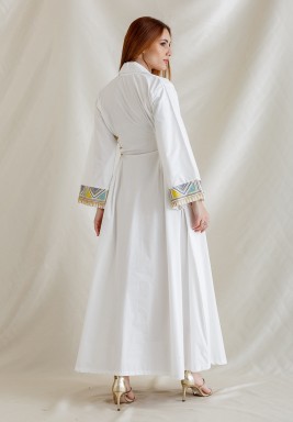 White Kaftan with Side Laces