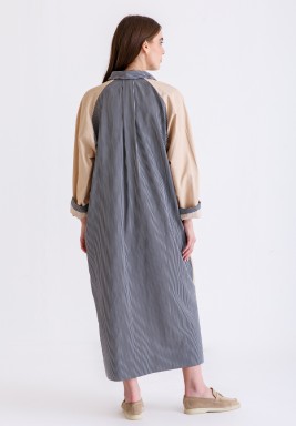 Grey & Beige Maxi Shirt