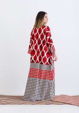 Red Printed Maxi Kaftan