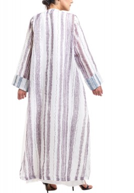 Lavendar & White Linen Kaftan Set