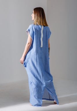 Blue Zip Back Maxi Dress