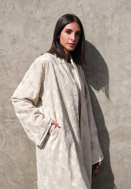Beige Mohair Bisht