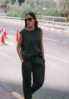 Charcoal Blue Sweatpants and Top Set