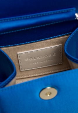 Mini Loop Bag In Raso Napoles Royal Blue