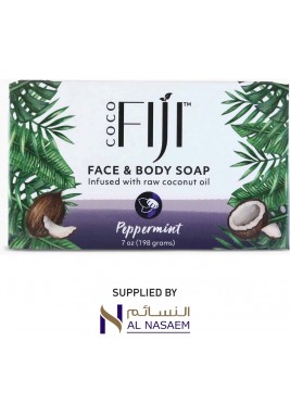 Fiji Organic Raw Coconut Oil Face & Body Soap 198 g - Peppermint