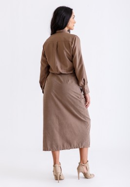 Light Brown Wrap Dress