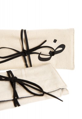 Beige Dhad Jewelry Pouch