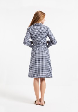 Belted Midi Shirt Dress - Checked