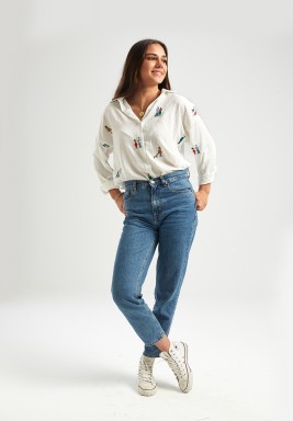 Isabella White Embroidered Shirt