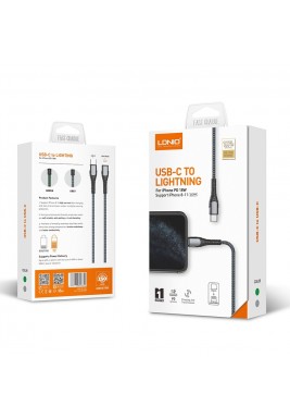 LDNIO 18w PD Fast Charging USB C to Lightning Cable 1m Gray - LC111