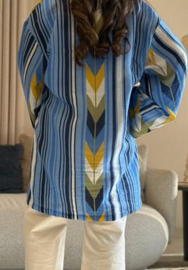 Navy Blue Sadu Kaftan 