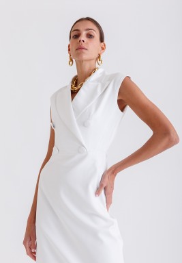 White Tuxedo Dress