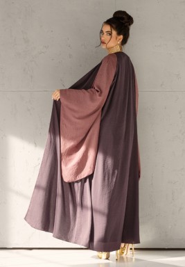 Dark Purple Sleeveless Abaya 