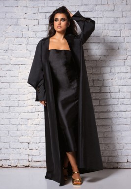 Black Button Cuffs Abaya