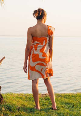 Orange Short Waves scarf