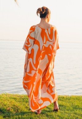 Orange Waves Dress