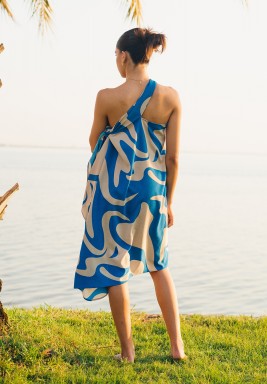 Blue Short Waves scarf