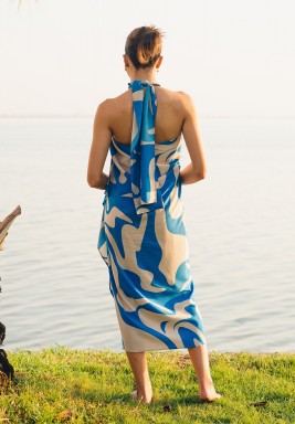 Blue Long Waves scarf