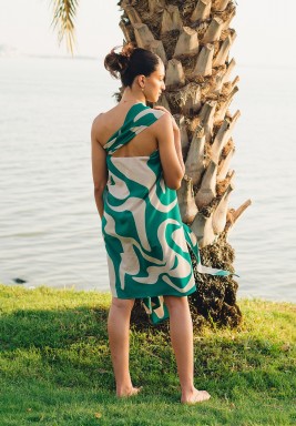 Green Short Waves Scarf