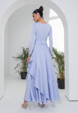 Hydrangea Blue Long Sleeves Dress