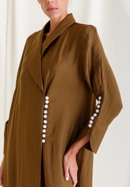 Olive & Off-white Wrap Dress