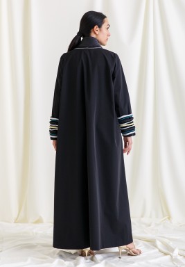 Black & Silver Sleek sleeve Kaftan
