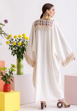 Off-white Fringed Kaftan