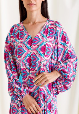 Multicolor Tasseled Floral Dress