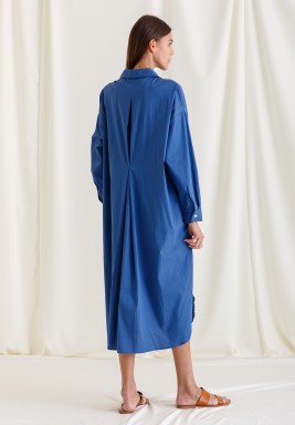 Nile Blue Midi Shirt Dress