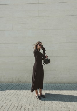Black Ribbed Dress